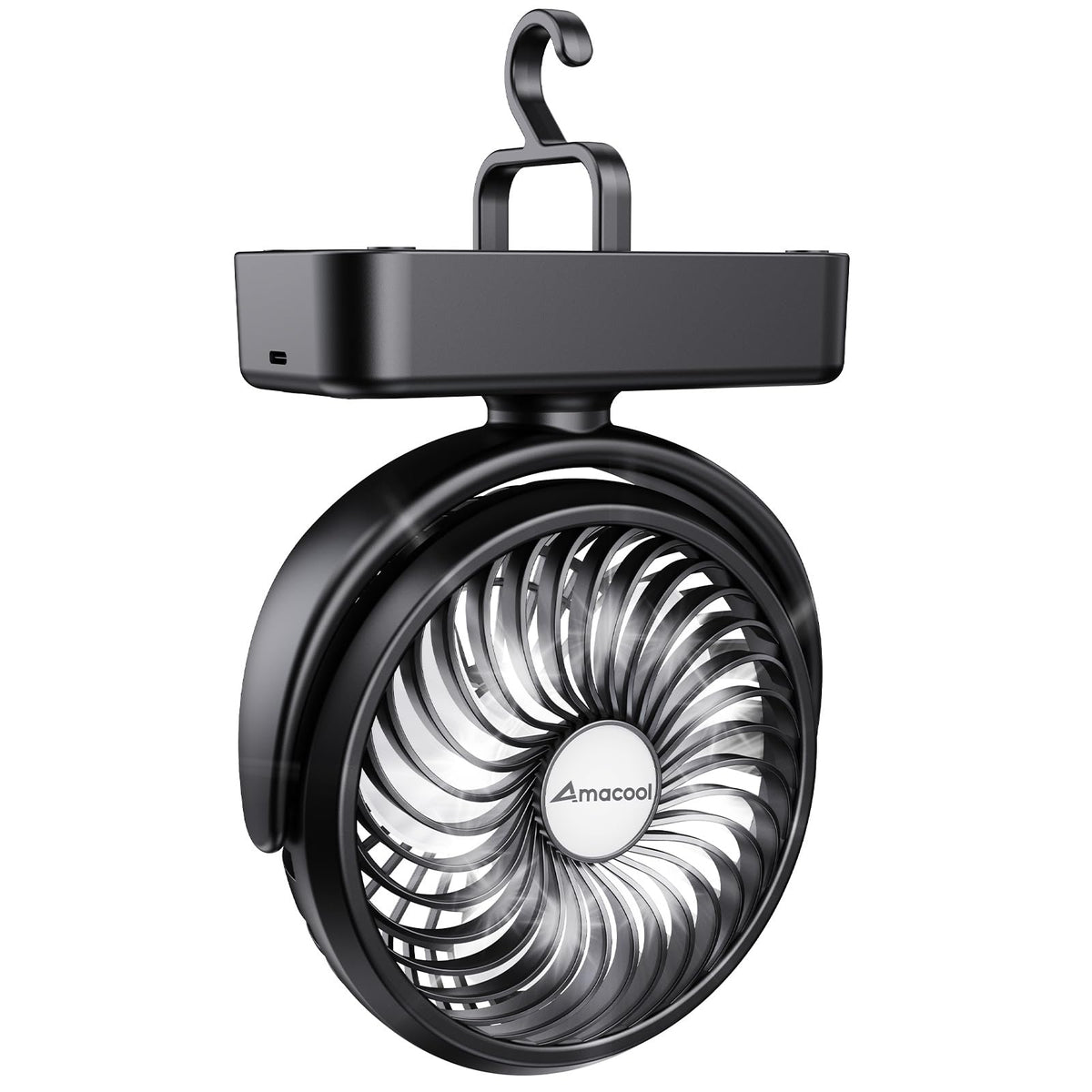 AMACOOL Portable Camping Fan with LED Lantern- 40H Work Time Rechargeable