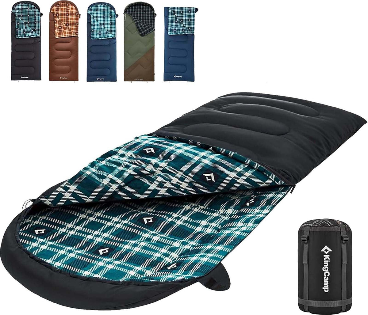 KingCamp Sleeping Bag for Adults, 100% Flannel XL Big and Tall