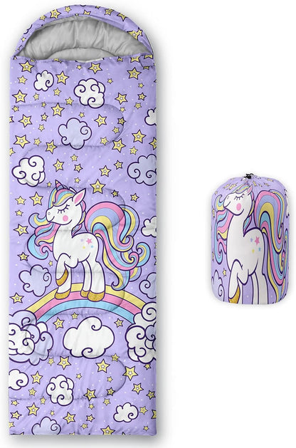 Axolotl Unicorn Sleeping Bag for Kids Boys Girls–Lightweight Warm Cold Weather Sleeping Bags,Waterproof Portable Sleeping Bag with Compression Sack for Camping Backpacking Outdoor Indoor