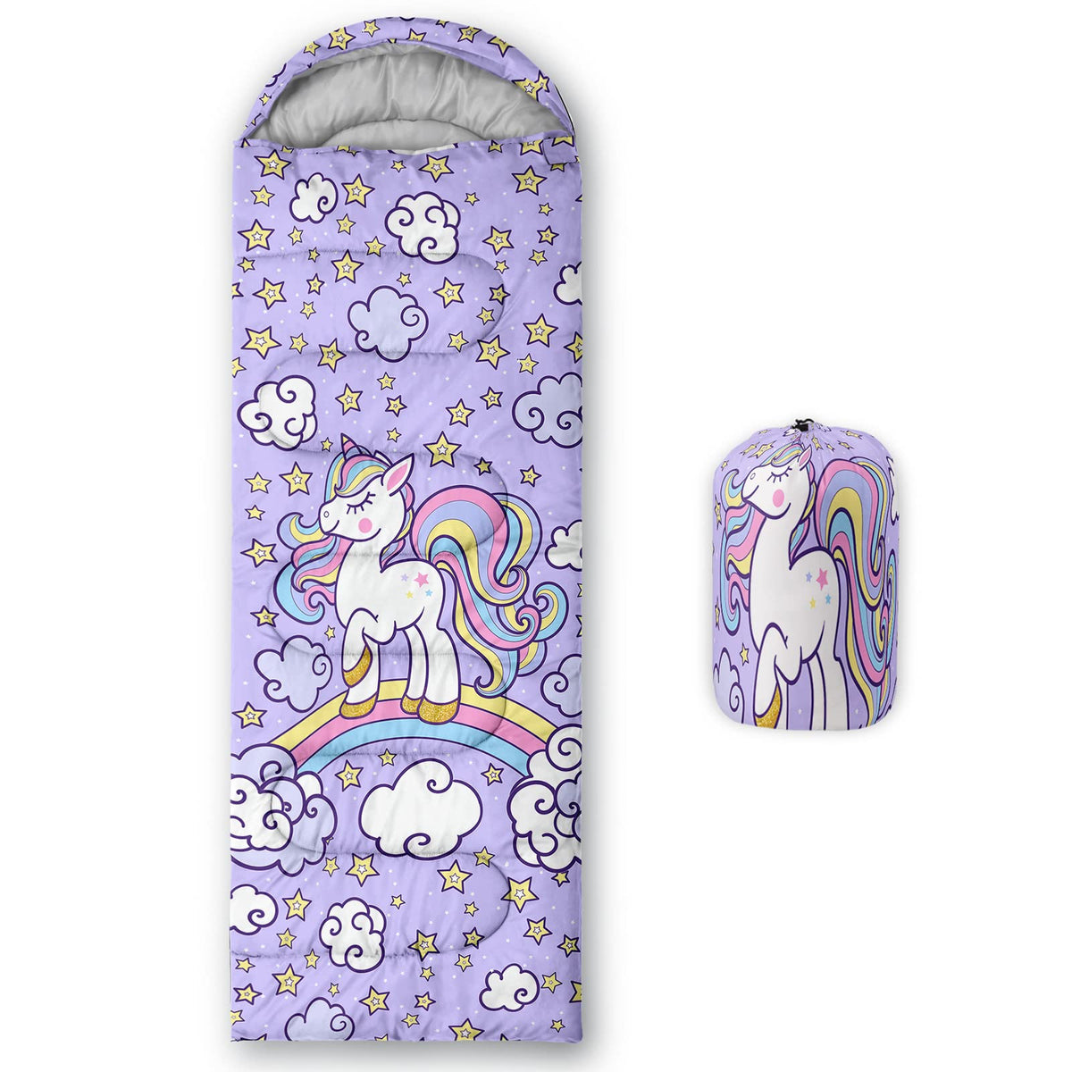 Axolotl Unicorn Sleeping Bag for Kids Boys Girls–Lightweight Warm Cold Weather Sleeping Bags,Waterproof Portable Sleeping Bag with Compression Sack for Camping Backpacking Outdoor Indoor