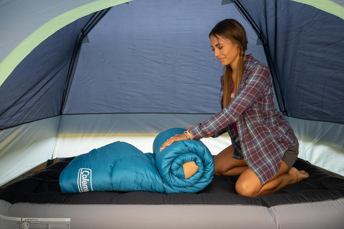 Coleman Brazos Sleeping Bag, Adult Cool Weather, 20°F, No-Snag Zipper