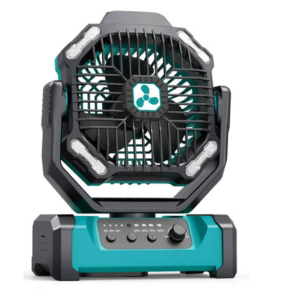 Portable Fan Rechargeable, 20000mAh Cordless Battery Powered Fan with LED Lantern Battery Operated for Travel Bedroom Home Camping Tent Office Beach Desk Fishing Table