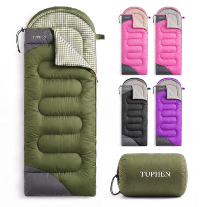 tuphen- Sleeping Bags for Adults Kids Boys Girls Backpacking Hiking Camping Microfiber Liner, Cold Warm Weather 4 Seasons Indoor Outdoor Use, Lightweight & Waterproof