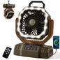 Odoland Portable Camping Fan with Light, 20000mAh Rechargeable Battery Fan