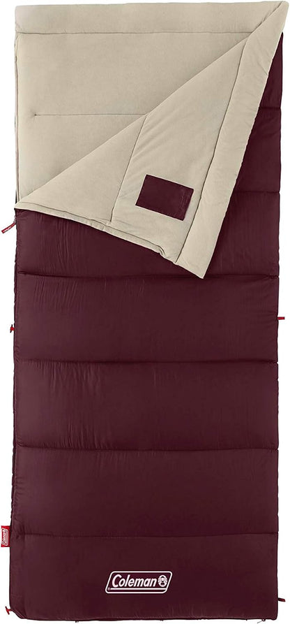 Coleman Autumn Glen Sleeping Bag, Lightweight Sleeping Bag with No-Snag Zipper & Storage Stuff Sack, Machine Washable for Easy Cleaning, Great for Camping, Sleepovers, & Guests