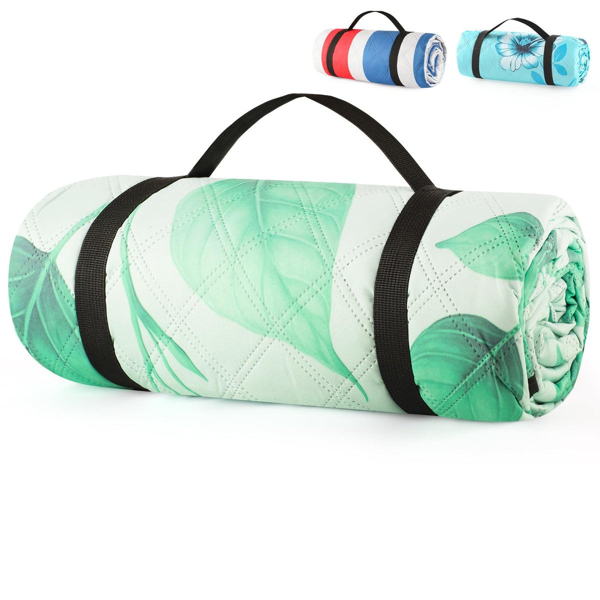 ANJ Outdoors XXL Waterproof Picnic Mat, 79 x 71' Soft Fleece Beach Blanket