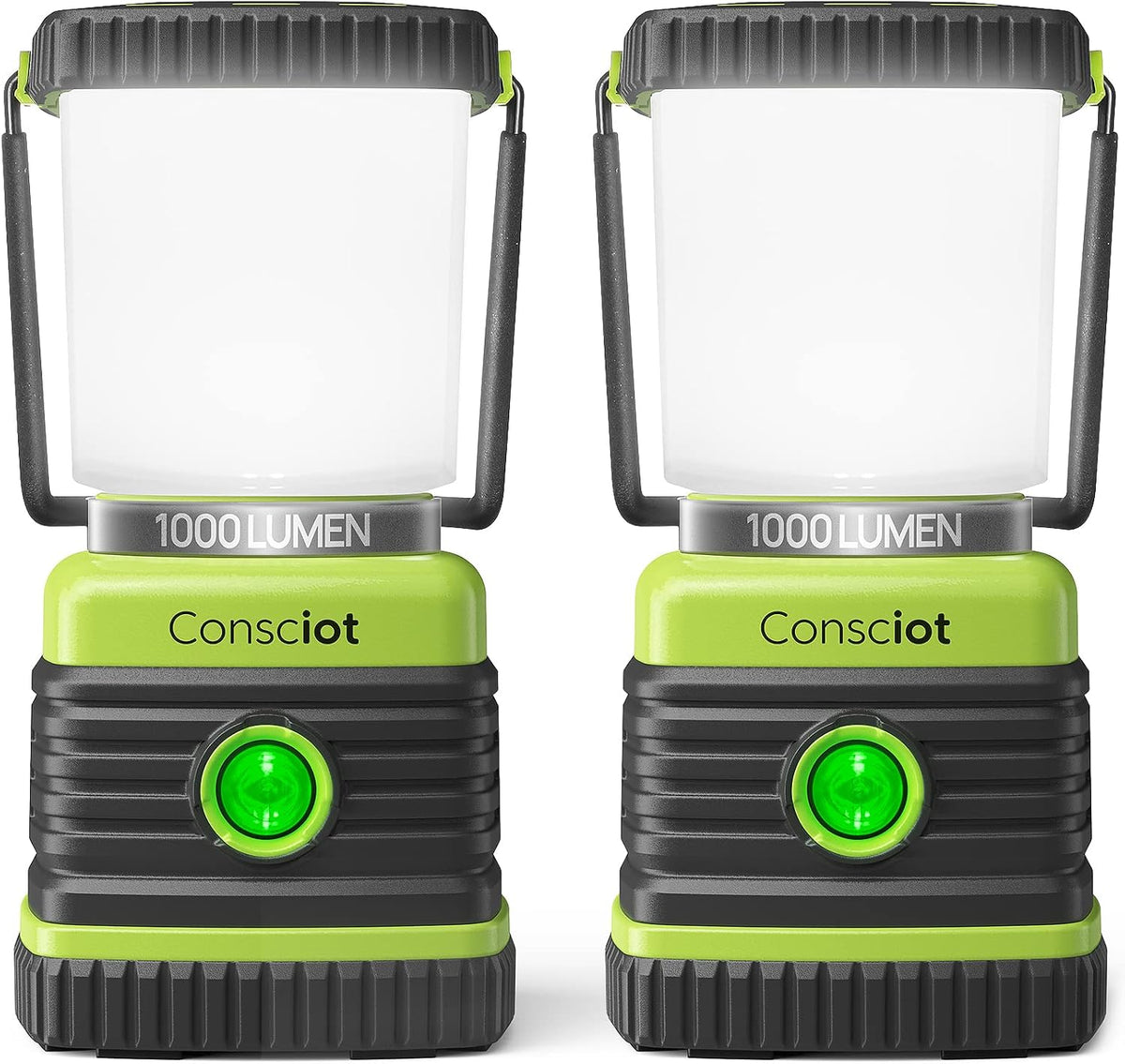 Consciot 1000LM Battery Powered LED Camping Lantern, 4 Light Mode, Dimmable