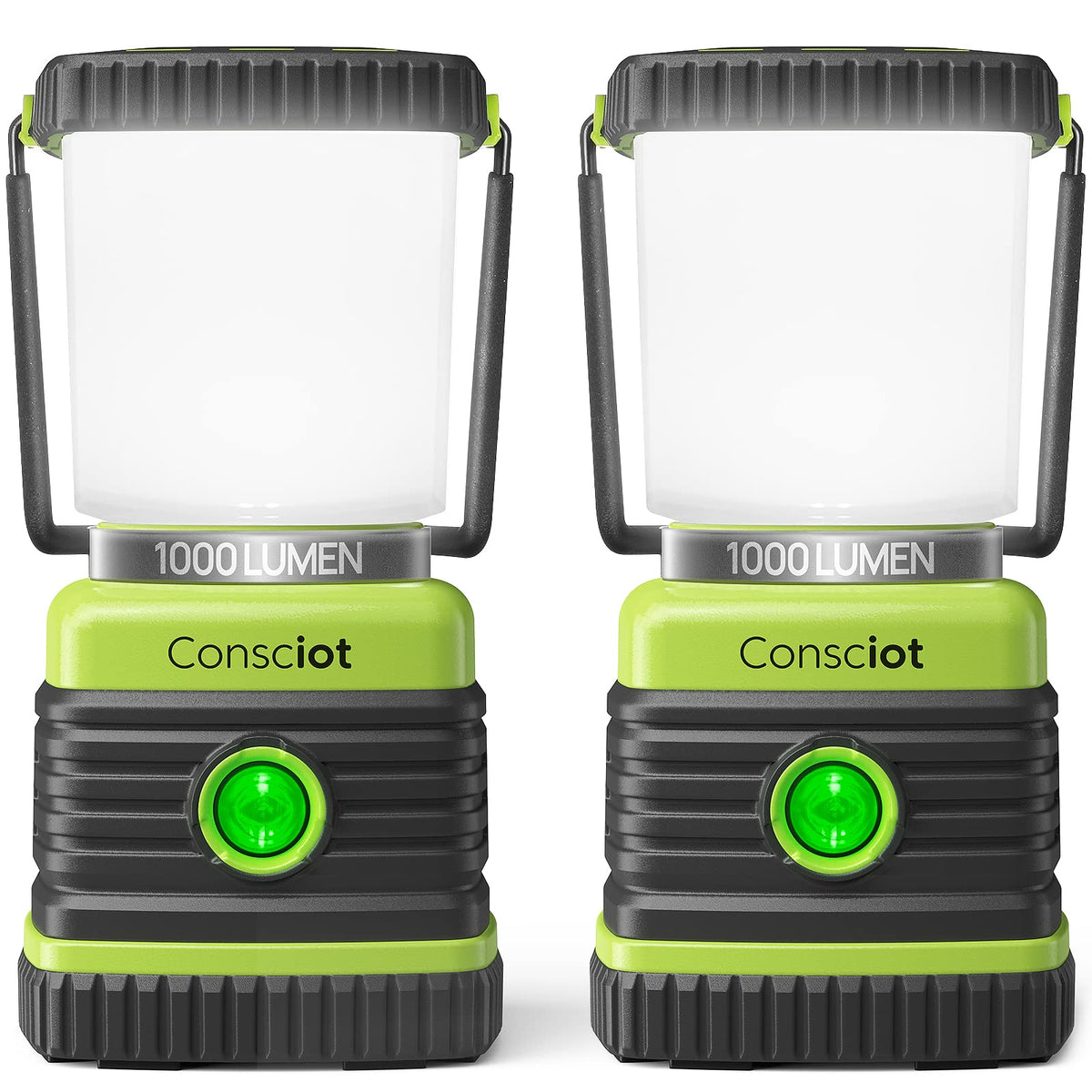Consciot 1000LM Battery Powered LED Camping Lantern, 4 Light Mode, Dimmable