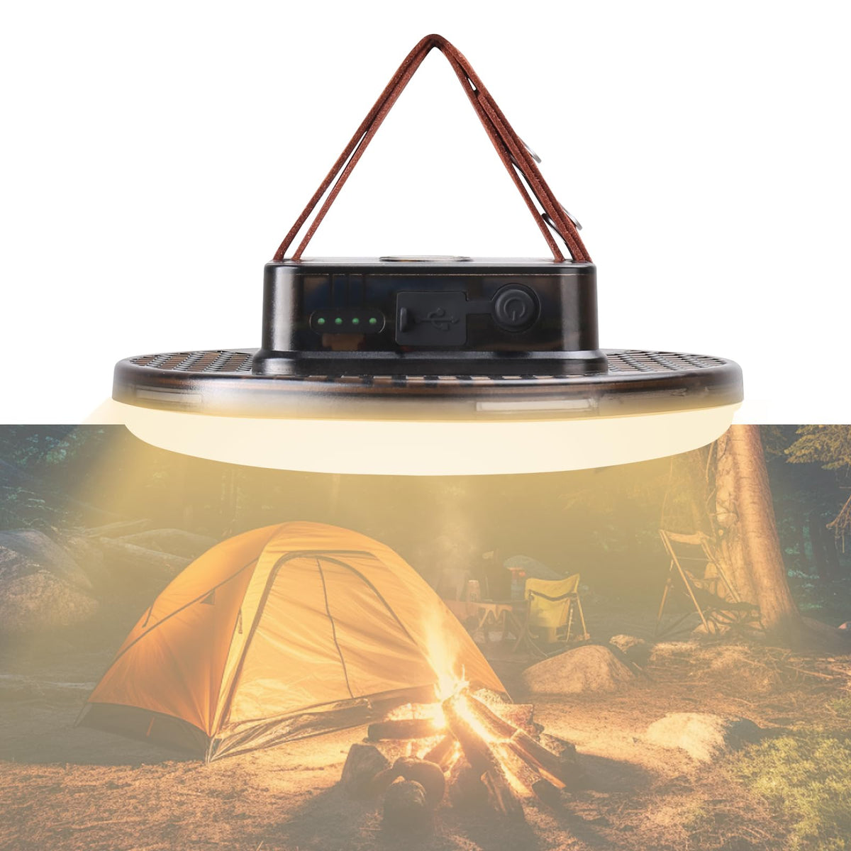 Transparent 5000LM 3 Color Light & Stepless Dimming 40W Camping Tent Light