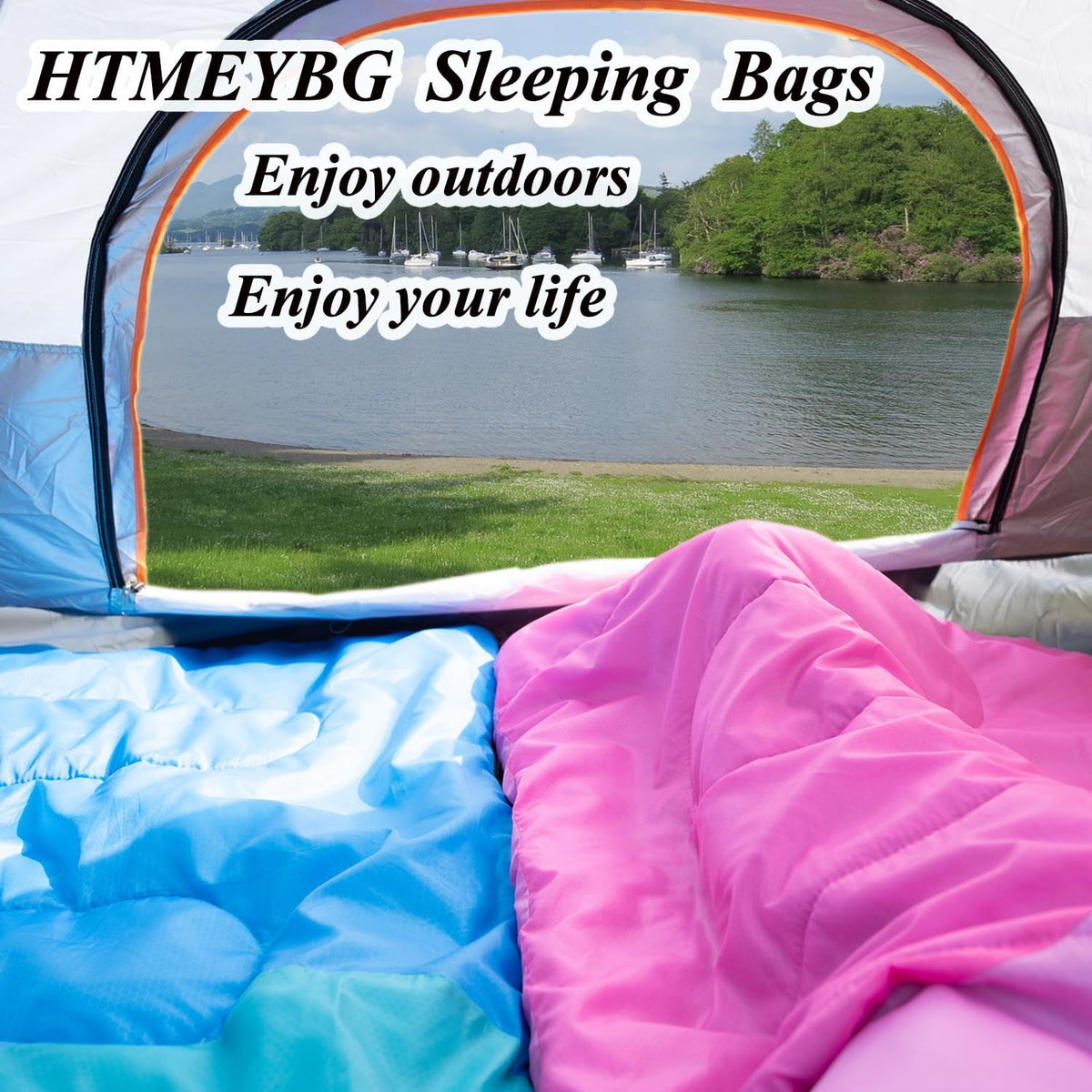 Sleeping Bag - 3 Seasons for Adults Boys Girls Camping Hiking - Warm Cold Weather Lightweight Portable with Compression Bag for Backpacking in Spring, Summer, Fall and Winter