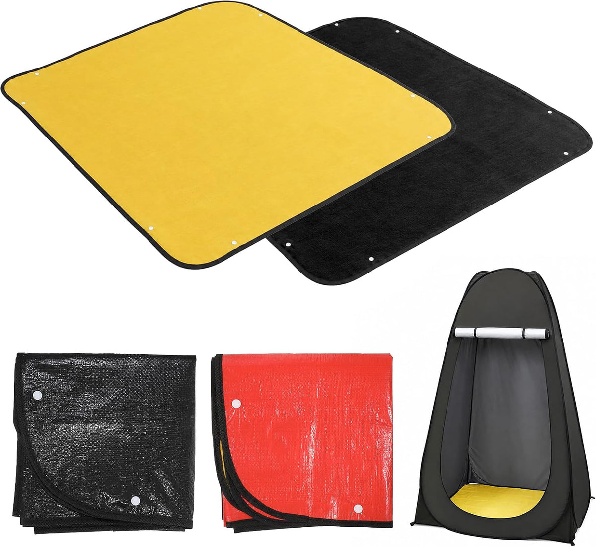 Camping Shower Mat, 2 Pcs 39.4" PE Portable Shower Pan