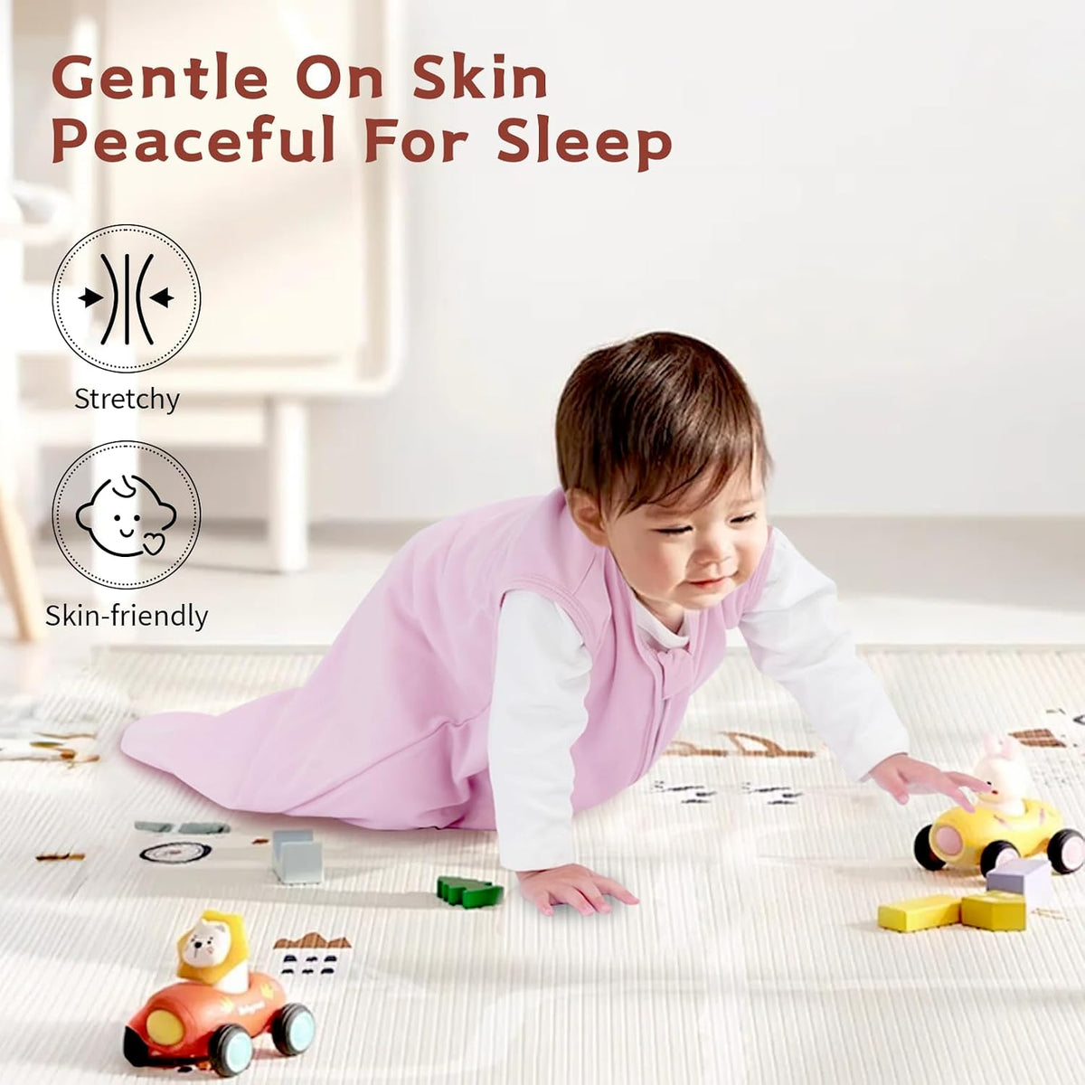 Baby Sleep Sack 6-12 Months, 100% Cotton Wearable Blanket, 0.5 Tog, 3 Pack