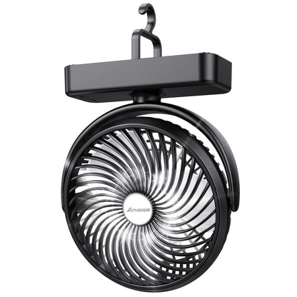 AMACOOL Portable Camping Fan with LED Lantern- 40H Work Time Rechargeable