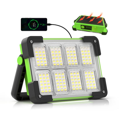 120W Solar Rechargeable 144 LED Work Light, 10000LM Flood Light