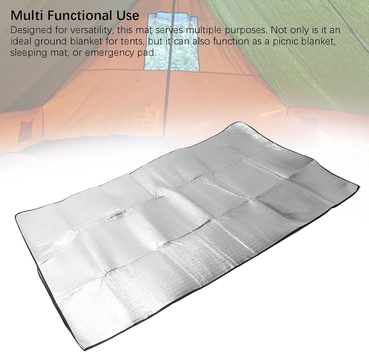 Naroote Large Lightweight Grime Proof Damp Proof Picnic Mat, Aluminium Tent Floor Blanket, Camping Pad, Ideal for Outdoor, Grass, Lawn, Park & Party