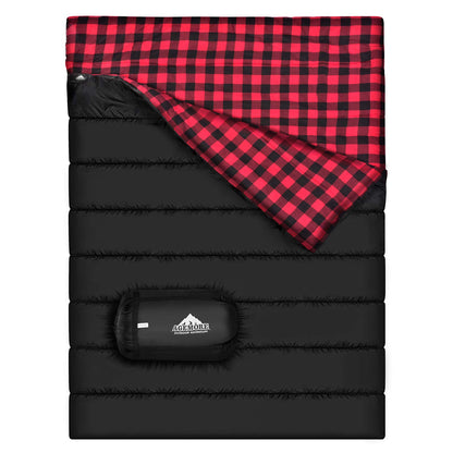 Cotton Flannel Double Sleeping Bag, 2 Person Camping Sleeping Bag