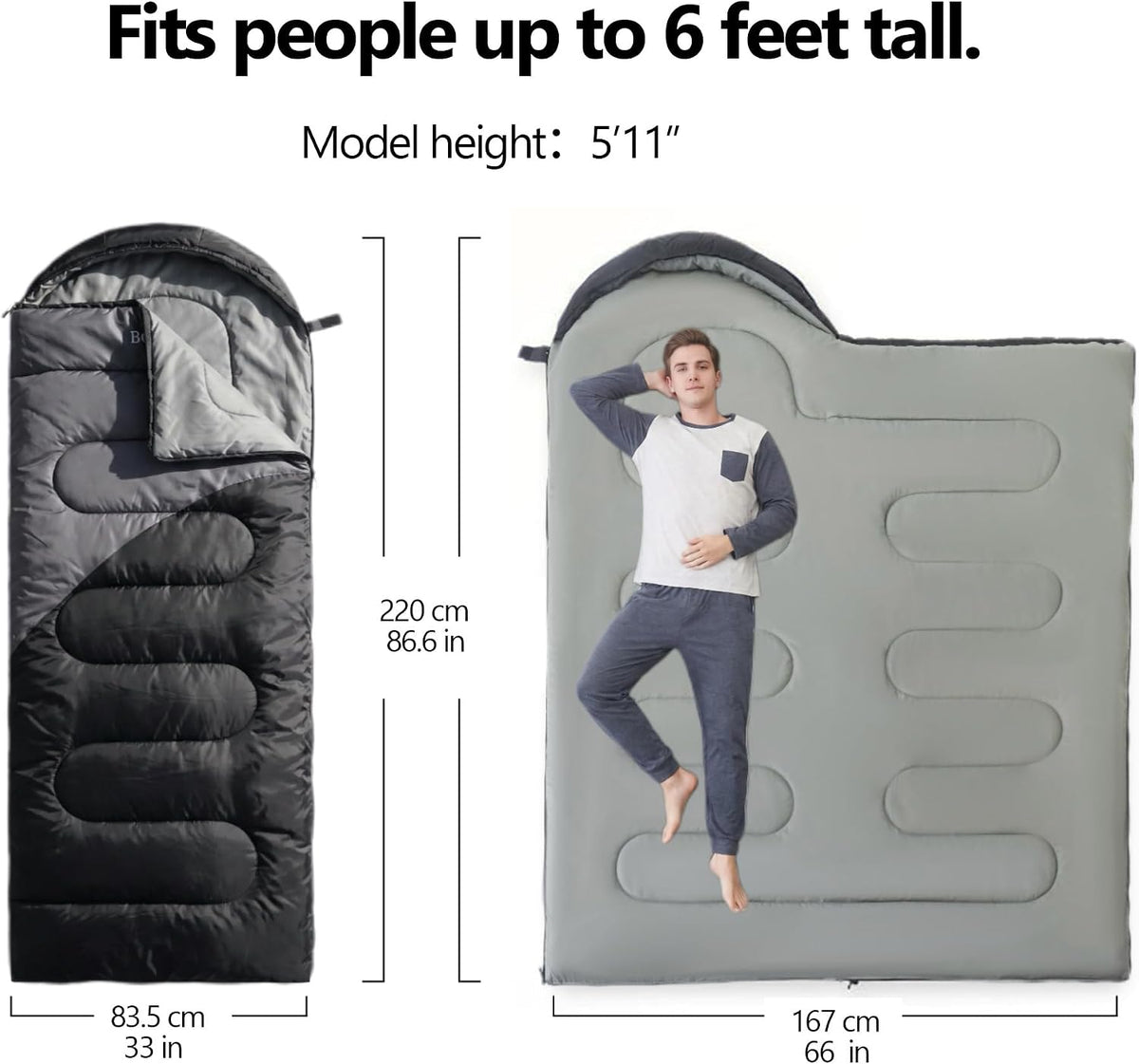Lightweight Sleeping Bags for Adults & Kids, Backpacking & Scouts, Compact