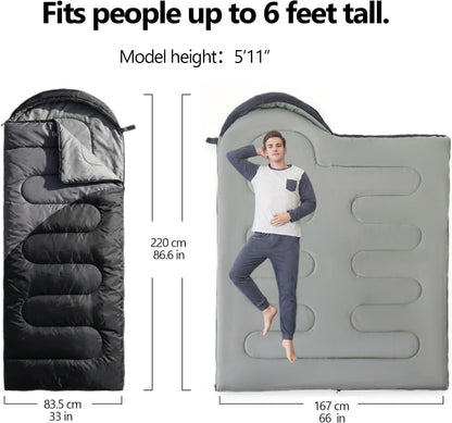 Lightweight Sleeping Bags for Adults & Kids, Backpacking & Scouts, Compact