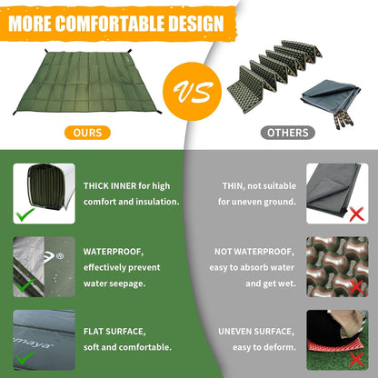 Foam Sleeping Pad for Camping - AYAMAYA Foldable Camping Mattress for 1/2/3/4/5/6 Person, Extra Thick Waterproof Tent Footprint Inner Camping Mat for Outdoor Backpacking Hiking Picnic Camping