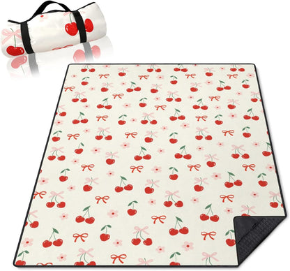 Mushroom Picnic Blankets Waterproof Foldable,60’‘x80'' Portable Dual Layers Outdoor Travel Camping Backpacking Hiking Beach Blanket Mat for Grass Padded Lawn Park Beach,Picnic Accessories