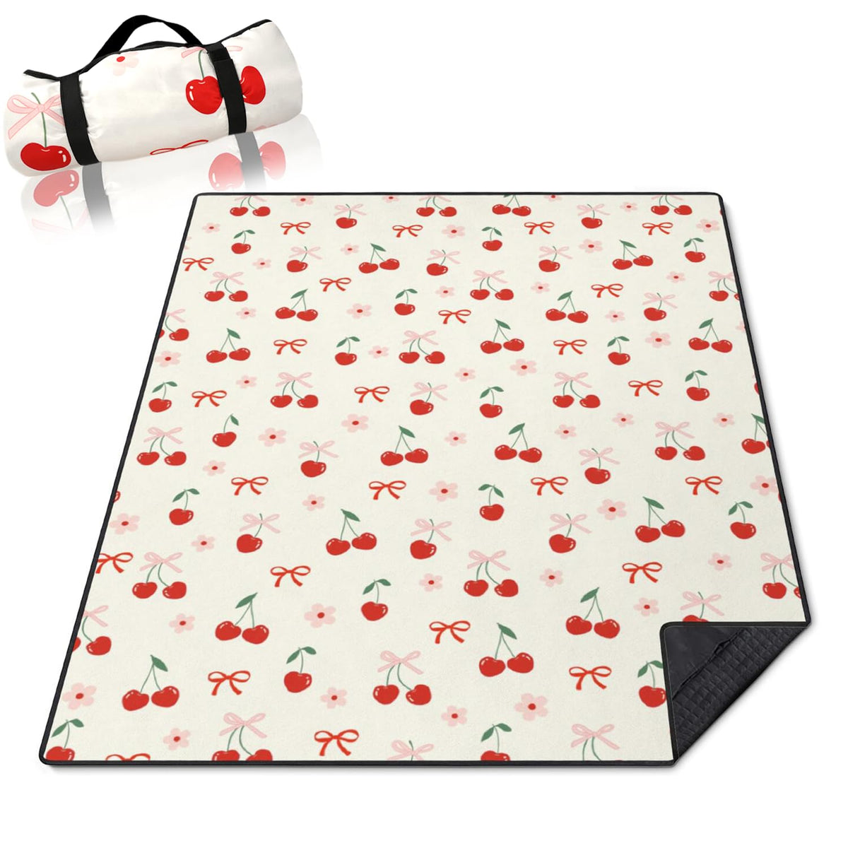 Mushroom Picnic Blankets Waterproof Foldable,60’‘x80'' Portable Dual Layers Outdoor Travel Camping Backpacking Hiking Beach Blanket Mat for Grass Padded Lawn Park Beach,Picnic Accessories
