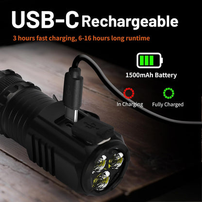 UNROEVS 2 Pack Mini Flashlights,Rechargeable flashlights 2550 Lumens