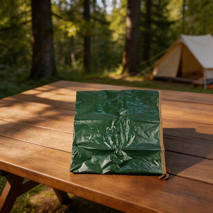 Outdoor Camping Tent Tarp, PE Waterproof Ground Sheet with IPX7 Moisture Proof, Foldable Picnic Mat for Hiking Beach Car Cover, Green(2.4 * 2.4m)