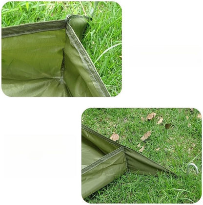 Outdoor Camping Mat Waterproof Ground Cover 210D Oxford Cloth Portable Beach Picnic Pad Moisture Proof Floor Sheet for Tent Hiking Travel Green 210x120cm