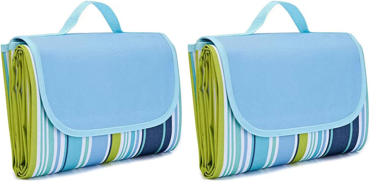 LRUUIDDE Extra Large 80"x 80" Beach Blanket, Outdoor Picnic Blankets, Waterproof Sandproof Portable Blankets, Foldable and Lightweight for Spring Summer Camping, Beach, Park (Blue, 80x80 in)