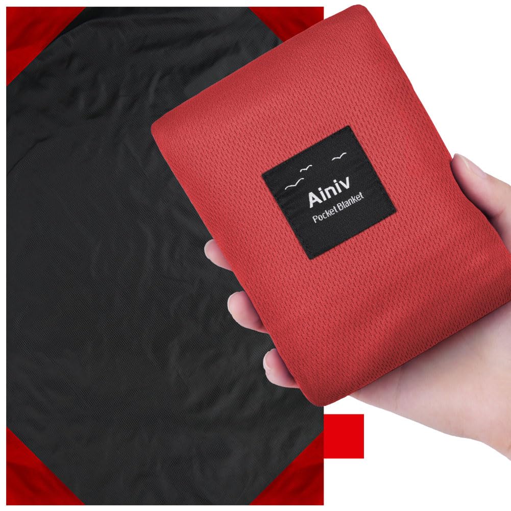 Ainiv Picnic Blanket, Mini Pocket Beach Mat 27.5 x 43.3IN (1-2 People)