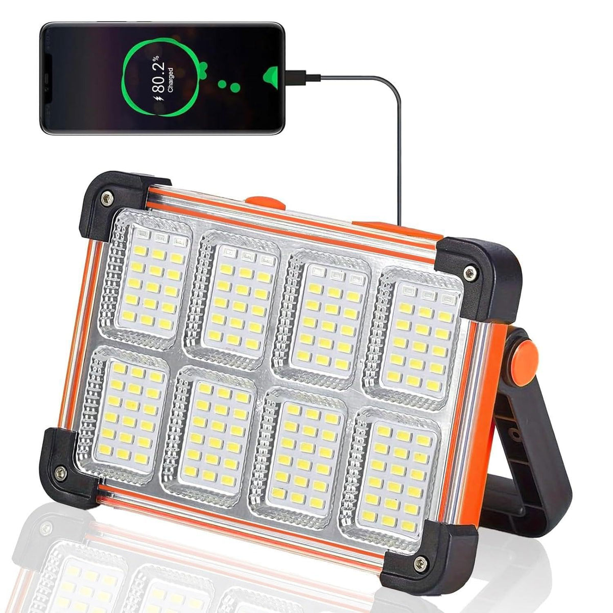YXQUA 120W Solar Rechargeable Work Light, 144 LED 10000LM, IP65