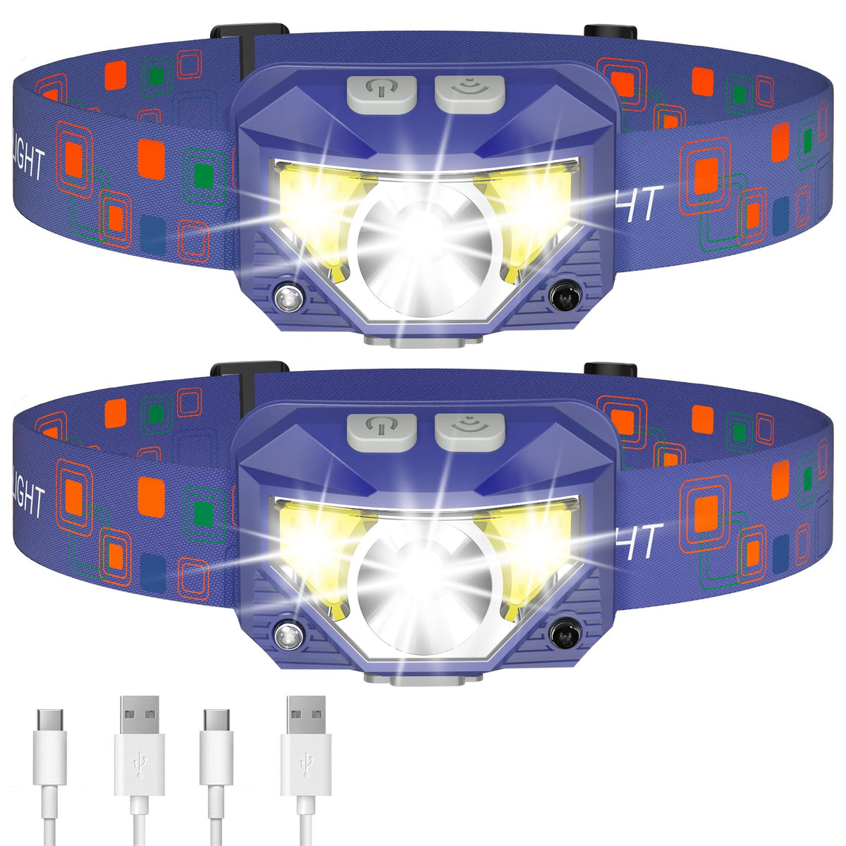 LHKNL Headlamp Flashlight, Lumen Bright Head Lamps LED Rechargeable Camping