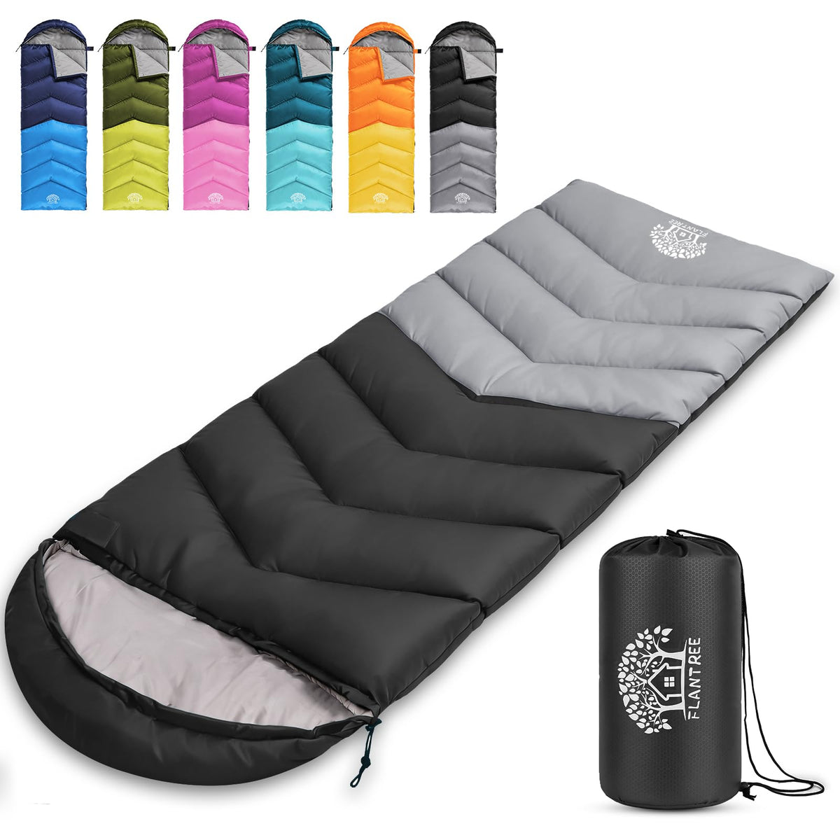 Sleeping Bags for Adults & Kids, Warm & Cool Weather, Lightweight Waterproof with Compression Bag, 3-4 Season for Camping, Hiking, Indoor & Outdoor Activities