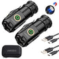 UNROEVS 2 Pack Mini Flashlights,Rechargeable flashlights 2550 Lumens