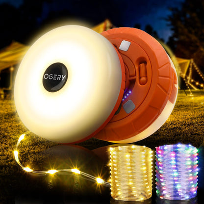 OGERY Camping String Lights 4 in 1, 32.8FT Quick Storage 8 Modes Protable