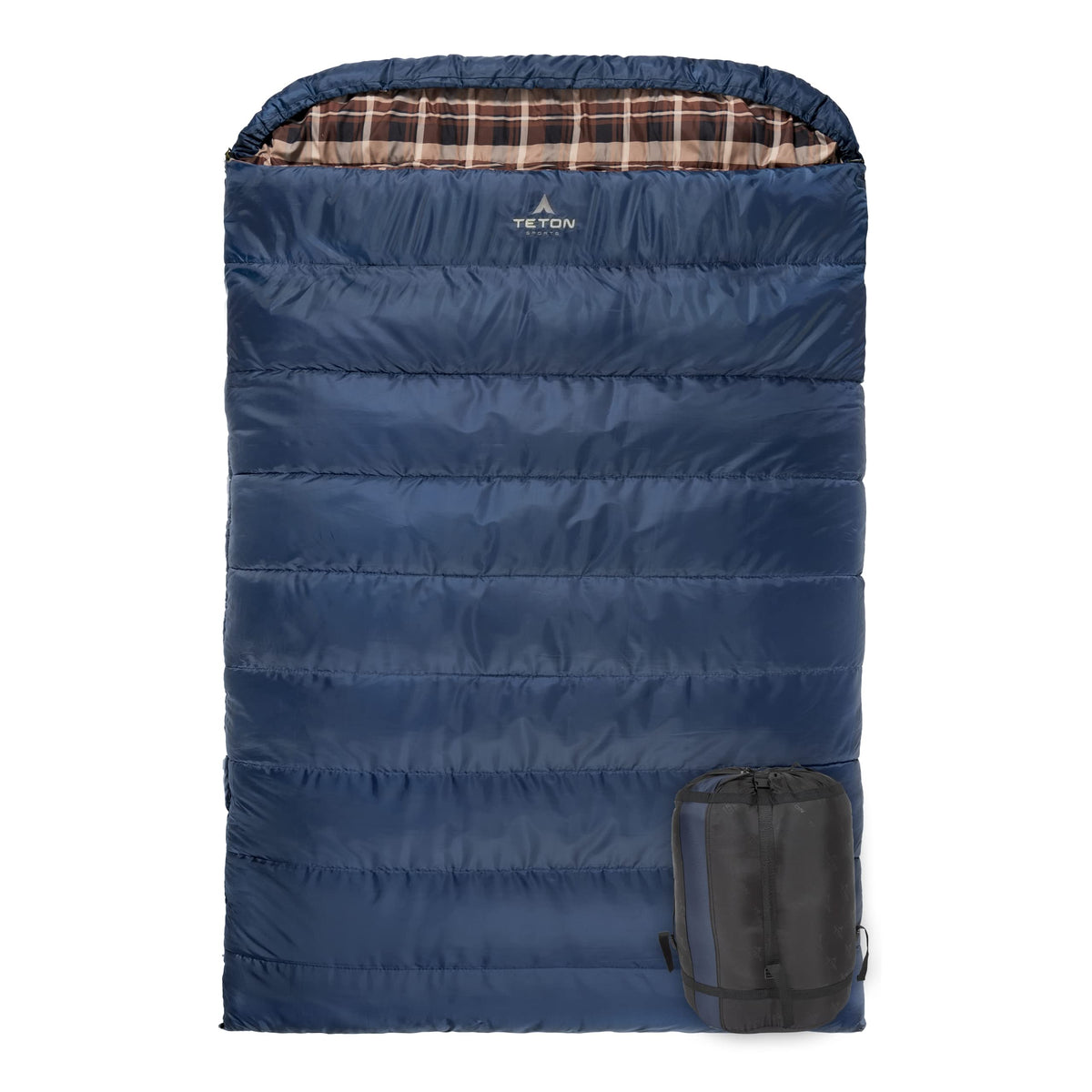 Teton Mammoth Queen Size Double Sleeping Bag- A Warm Bag the Whole Family can Enjoy – Great for Camping, Hunting and Base Camp. Compression Sack Included