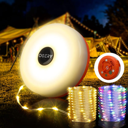 OGERY Camping String Lights 4 in 1, 32.8FT Quick Storage 8 Modes Protable