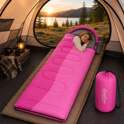 Lightweight Sleeping Bags for Adults, 3-Season Camping Sleeping Bag for Summer & Mild Weather, Waterproof Compact Backpacking Sleeping Bag for Hiking, Travel & Outdoors