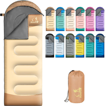 Sleeping Bags for Adults Kids - 3 Season Cold&Warm Weather Waterproof Camping Sleeping Bag - Lightweight Sleeping Bags for Camping Hiking Outdoor Travel