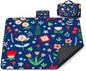 Extra Large Picnic Blanket Waterproof,80"x 80"Foldable Machine Washable Beach Blanket,Outdoor Blanket for 6-8 Adults,Suitable for Indoor Crawling,Park Beach,Camping,Hiking,Family Travel(Light Blue)