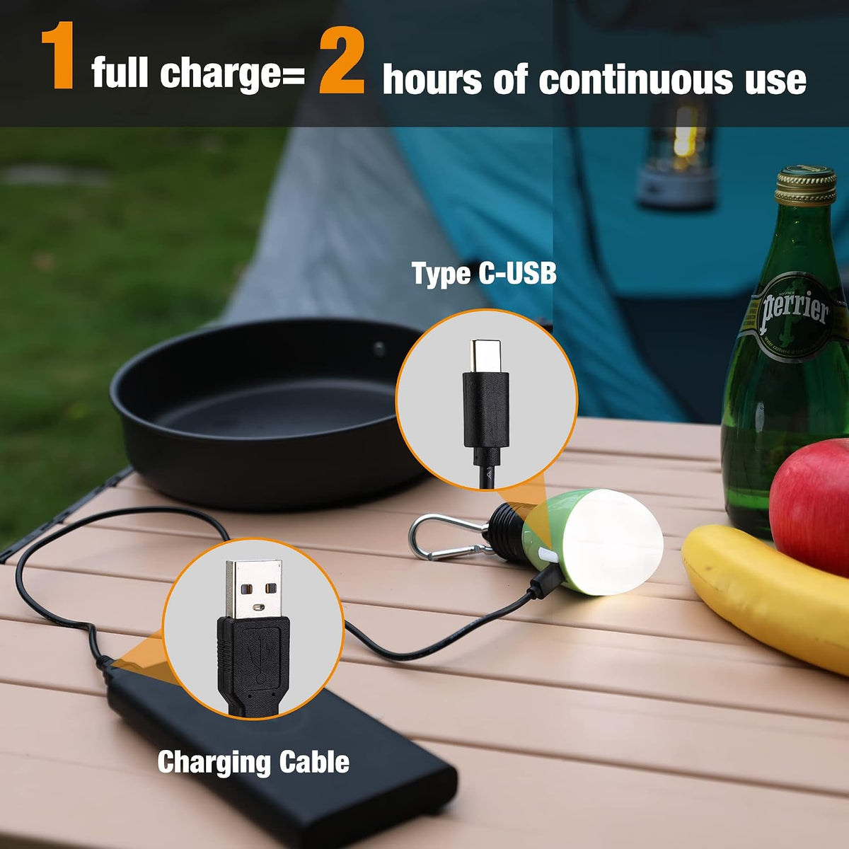 EverBrite Rechargeable Camping Light, 3 Modes with Memory Function, 3 Pack