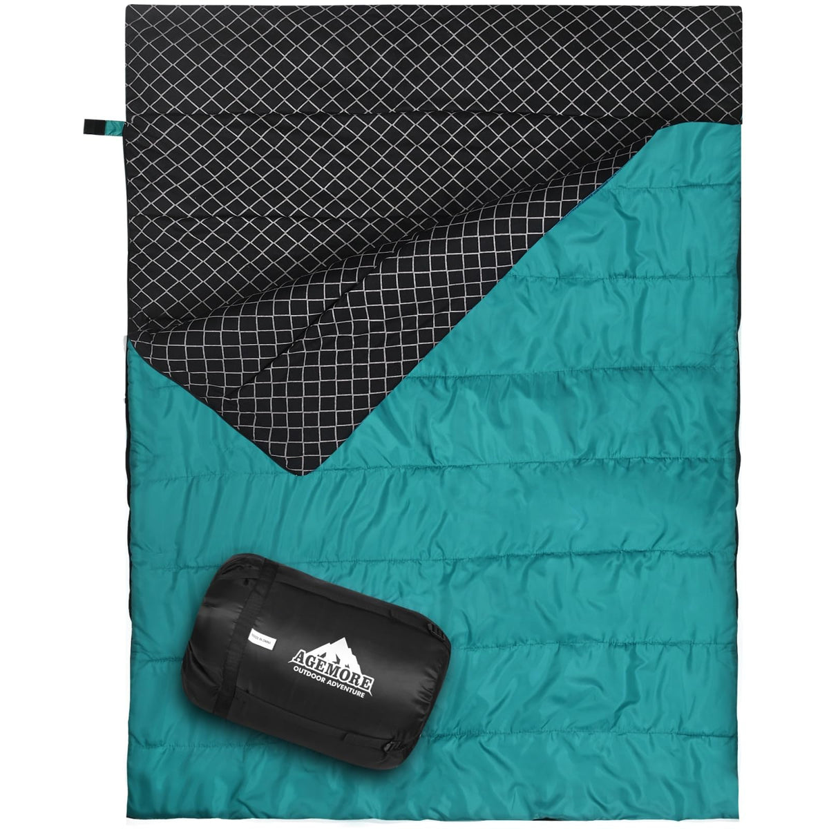 Cotton Flannel Double Sleeping Bag, 2 Person Camping Sleeping Bag
