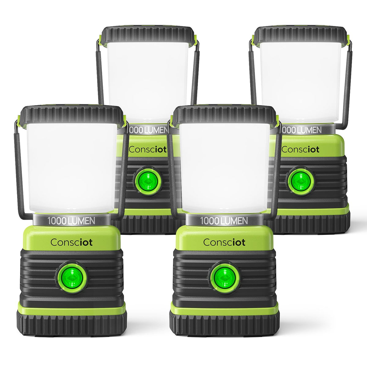 Consciot 1000LM Battery Powered LED Camping Lantern, 4 Light Mode, Dimmable