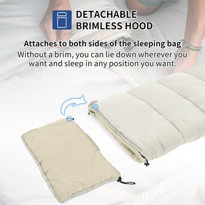 Naturehike Camping Sleeping Bag for Adults, 36/54℉, Spliceable Double Sleeping Bag 3 Seasons, Lightweight Waterproof Sleep Bags for Cold&Warm Weather