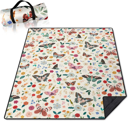 Mushroom Picnic Blankets Waterproof Foldable,60’‘x80'' Portable Dual Layers Outdoor Travel Camping Backpacking Hiking Beach Blanket Mat for Grass Padded Lawn Park Beach,Picnic Accessories