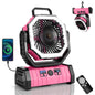 Odoland 30000mAh Camping Fan with LED Lantern, Rechargeable Battery Fan
