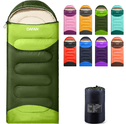 Lightweight Sleeping Bag for Adults, 3-Season Waterproof Backpacking Sleeping Bags with Compression Sack, Comfort Temp 50–68°F, Portable Camping Essential Gear for Travel, Hiking, Outdoor, Indoor
