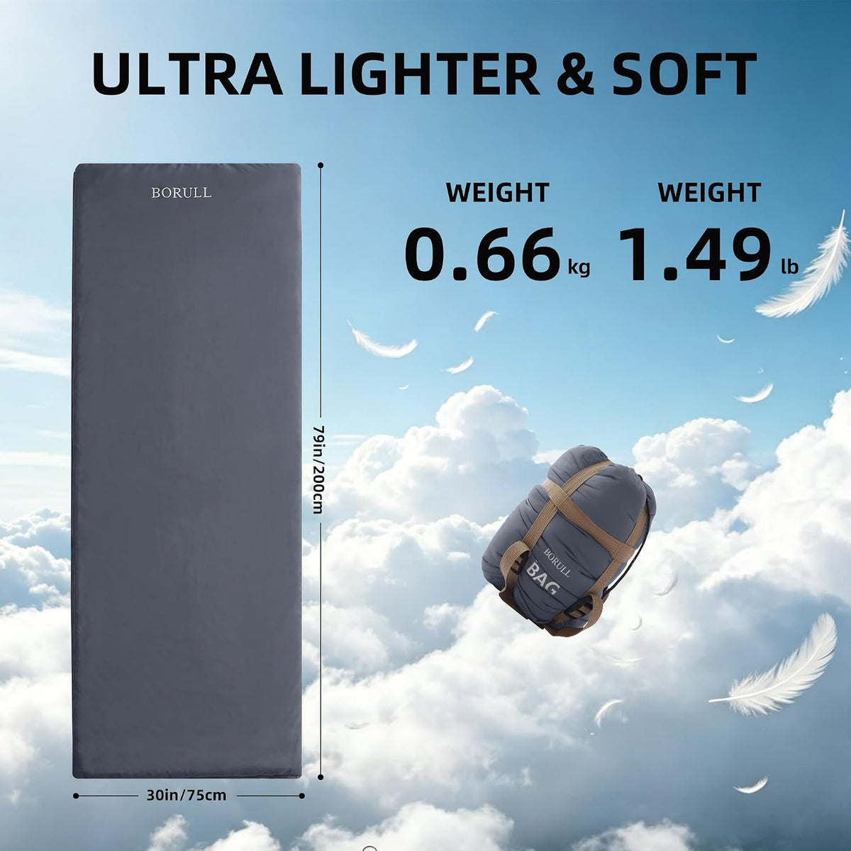 Lightweight Compact Adult Sleeping Bag for Backpacking, Camping & Hiking