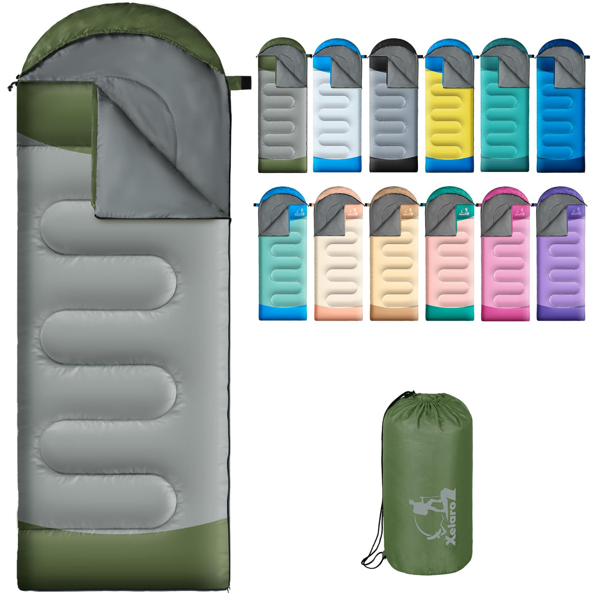 Sleeping Bags for Adults Kids - 3 Season Cold&Warm Weather Waterproof Camping Sleeping Bag - Lightweight Sleeping Bags for Camping Hiking Outdoor Travel