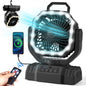 Odoland Portable Camping Fan with Light, 20000mAh Rechargeable Battery Fan